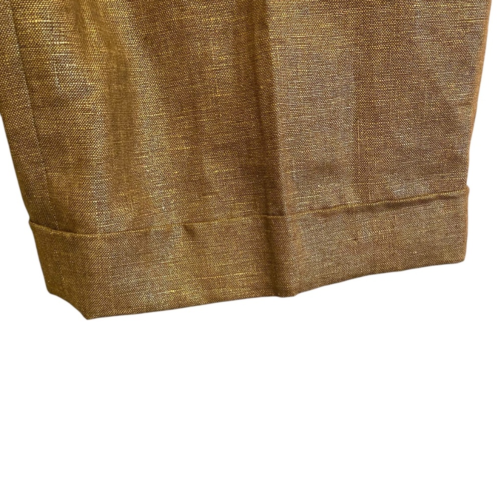 Lauren by Ralph Lauren Women’s Linen Metallic Gold Pants sz 8 - Picture 6 of 15